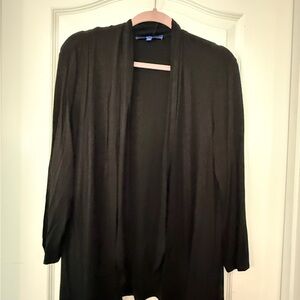 Black Open Front Cardigan